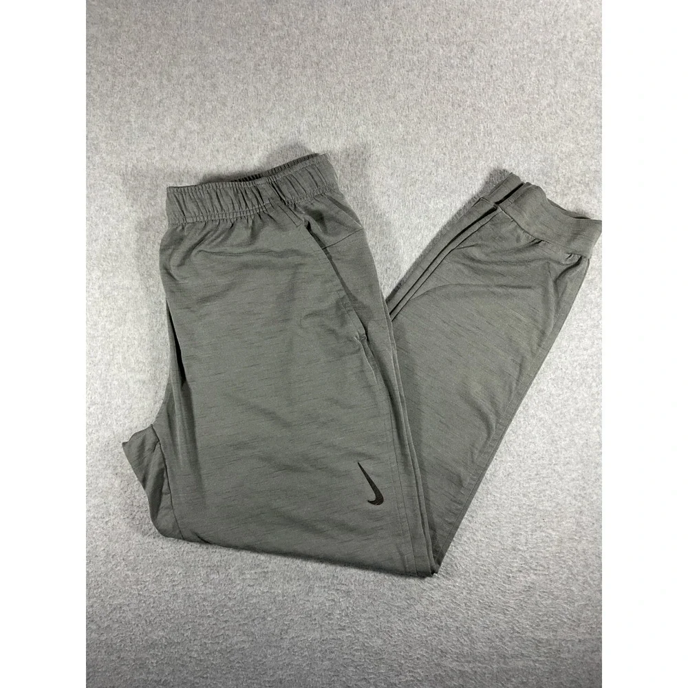 Nike Mens Dri-FIT Joggers Gray Training Pants Standard Fit Large 1484
